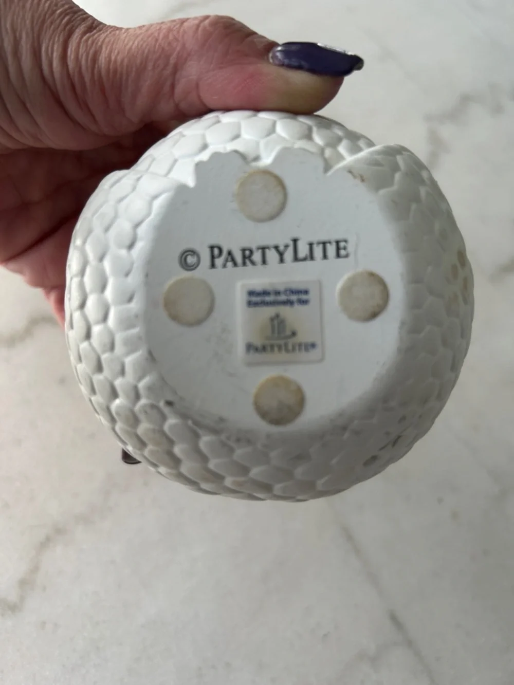 Pair of PartyLite White Ceramic Owl Votive Cup - Picture 3 of 5